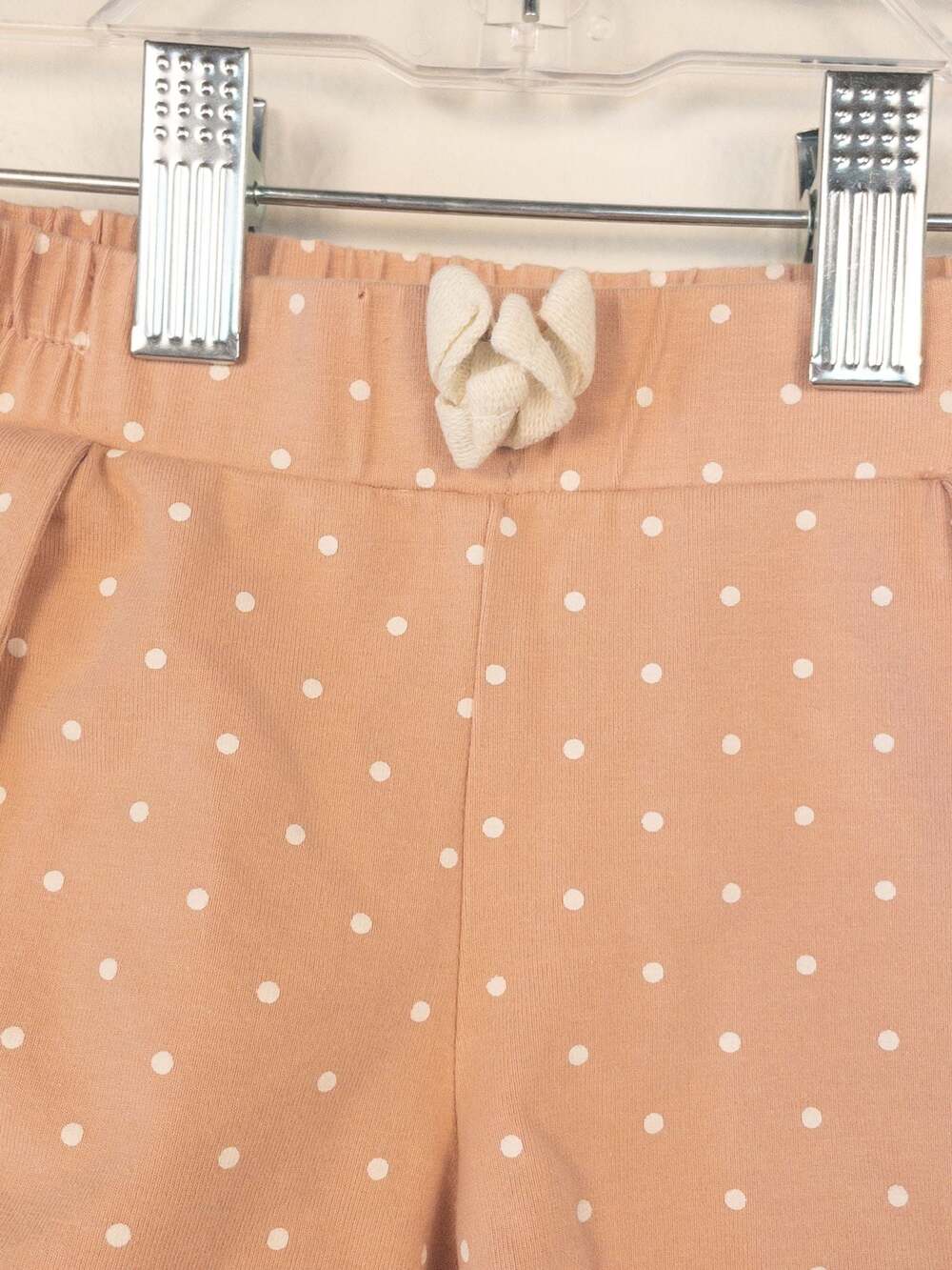 Baby Girl Pink Polka Dot Cotton Blend Shorts, Size 12M